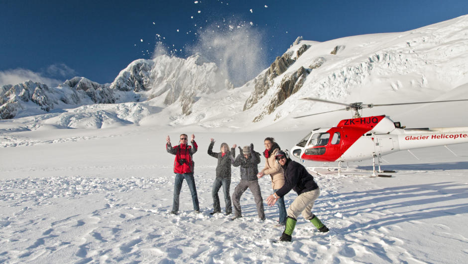 Enjoy the snow all year round as you land at the top of the glacier for a photo opportunity.