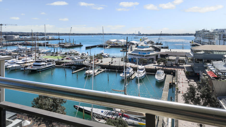 Stunning Viaduct Harbour views from the balcony.
