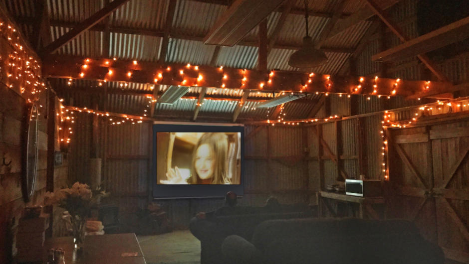 Try out the very unique Woolshed movie theatre  during your stay.  Watch your favourite movie with surround sound in from of the fireplace.
