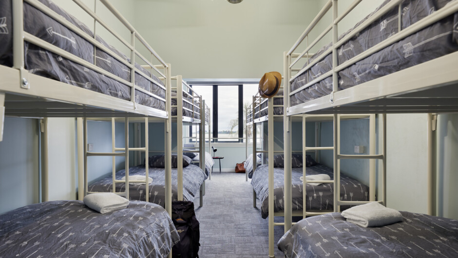 12 bed dorm, one of our newest and best rooms in the building. Each bed comes with its own power point and USB charging point. Steady steal bunk beds with thick mattresses and eco friendly bedding.