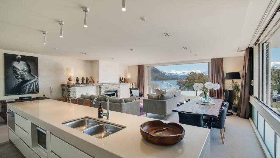 Release Wanaka- Apartment on Ardmore. Spacious fully equipped kitchen.