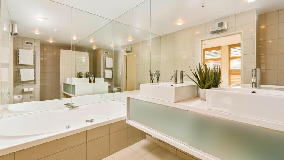 Release Wanaka- Apartment on Ardmore. Spacious modern bathrooms.