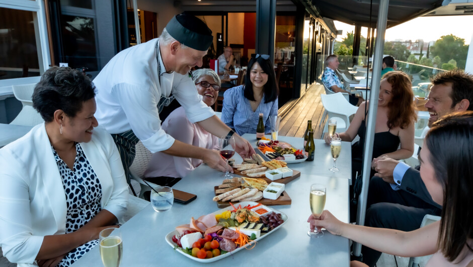 Dining in the onsite restaurant