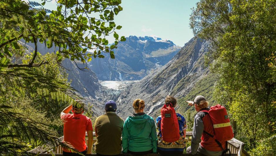 A viewpoint with the closest views of the terminal face of the Fox Glacier.