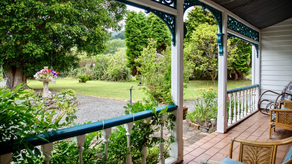 Front view of gardens from veranda.