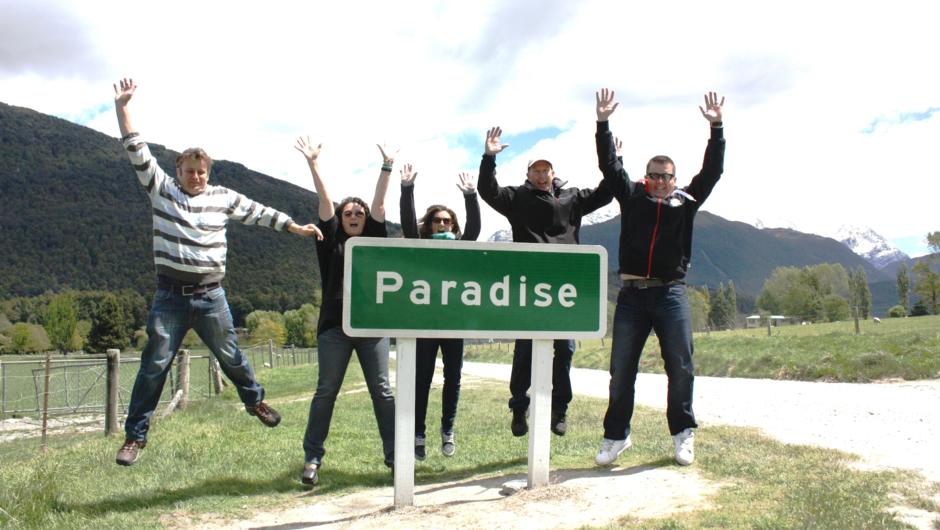 Excitement of reaching Paradise.