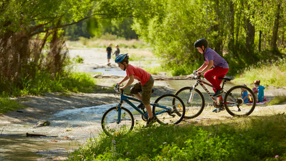 Cycling near Arrow River, Arrowtown.