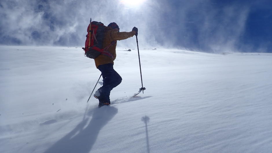 Ski touring as the storm clears