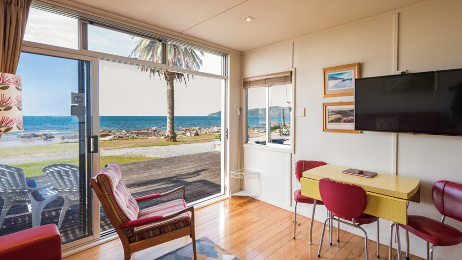 The Phoenix Red 2 bedroom retro apartment at Golden Sand, Cable Bay