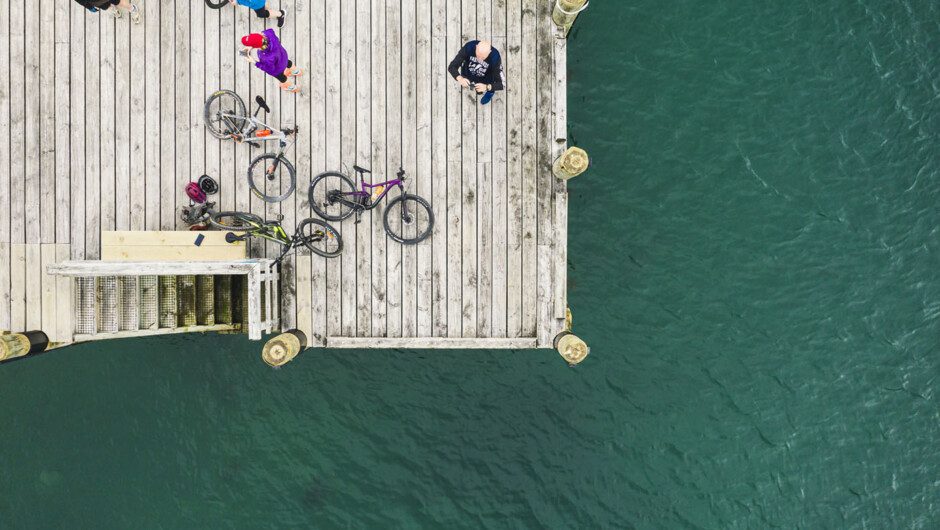 Bikes on the Ship Cove jetty