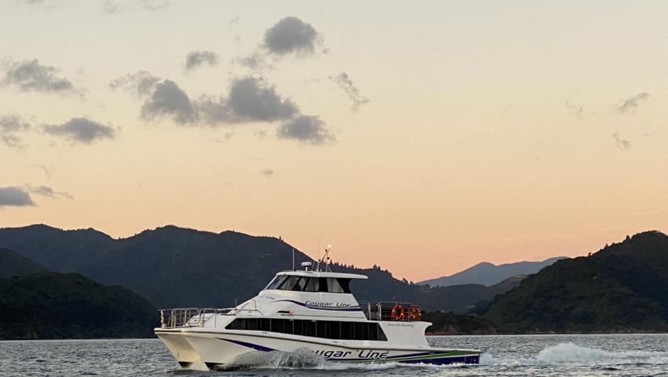 Cougar Line vessel on water in Marlborough Sounds