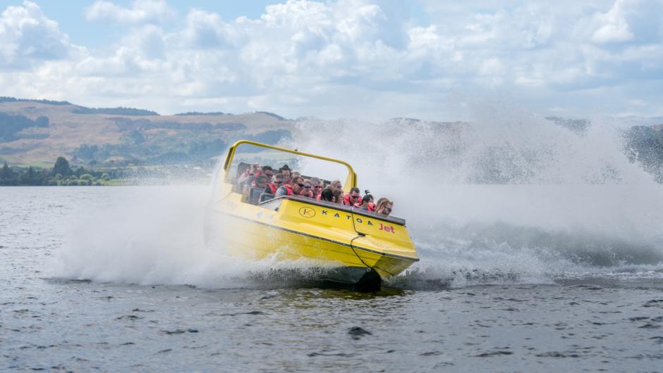 Enjoy your jet boat transfer with a few spins along the way.