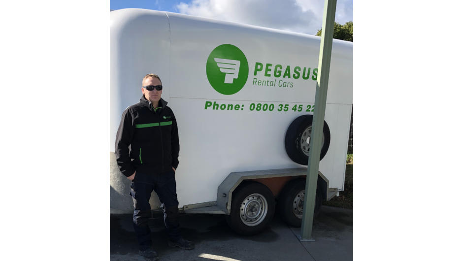 Pegasus Rental Cars rent luggage trailers as well as minibuses