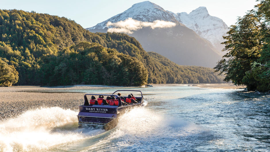 Your journey starts with a jet boat ride deep into Mt Aspiring National Park