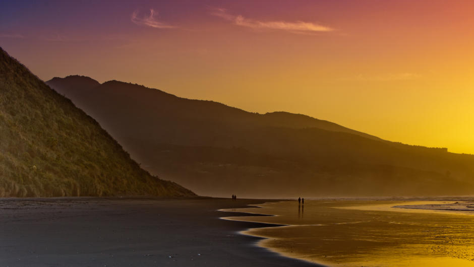 Sunsets on Ngaranui Beach, the views by day and night along this untouched coastline are truly stunning.
