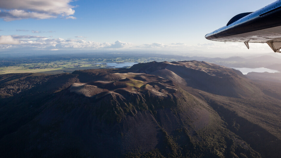 View from floatplane Mount Tarawera