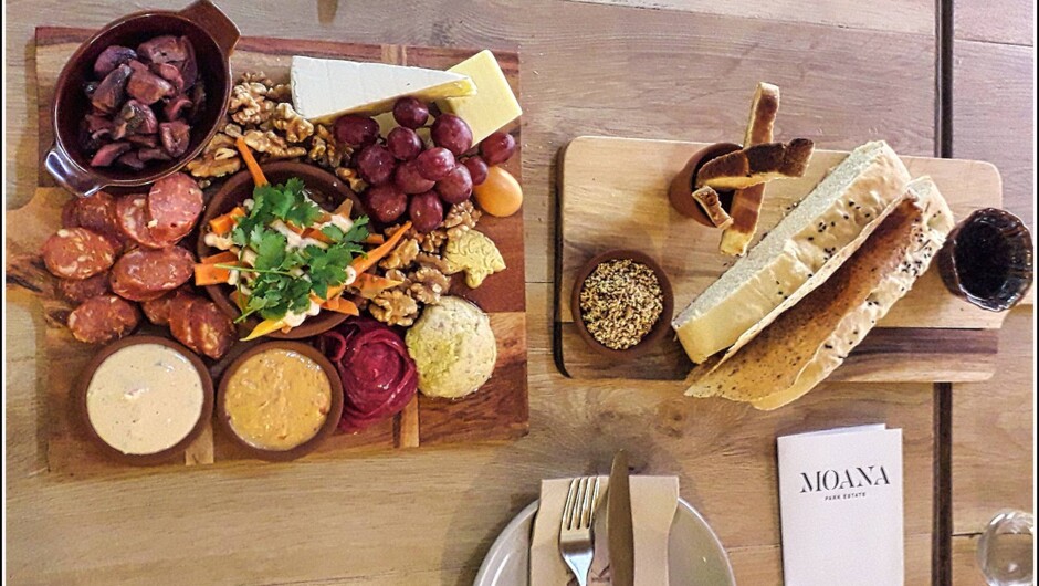 Enjoy a Cheese board with Breads and a local Platter in conjunction with Wine tasting with Hawkes Bay Scenic Tours.