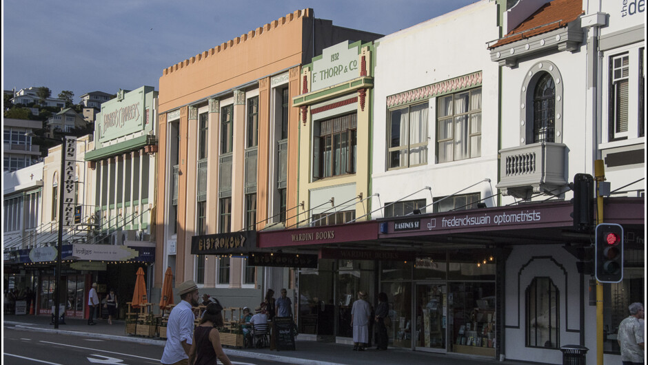 Several streets full of period Art Deco buildings to see while on an Art Deco Tour with Hawkes Bay Scenic Tours.