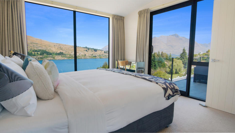 Master bedroom with lake views.