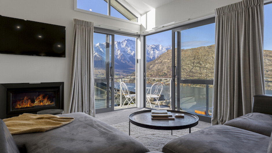 Living area with views of The Remarkables