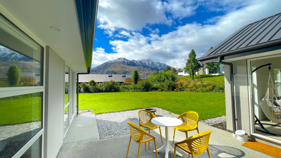 Courtyard with mountain views