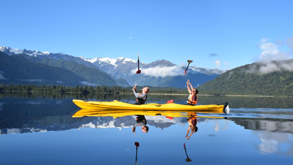Mirror Lake magic.  
Kayak Tours and Rentals on Lake Mapourika - free photos with all tours.