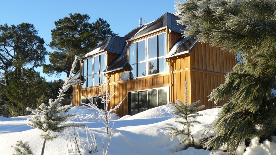 Mt Lyford eco lodges in Winter