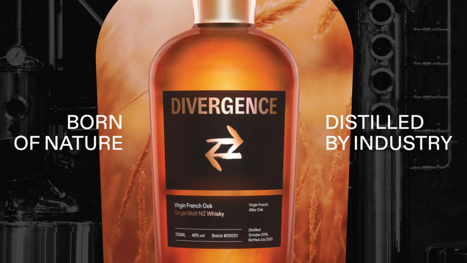 Divergence - hand crafted, single malt New Zealand whisky. Pop in for a dram.