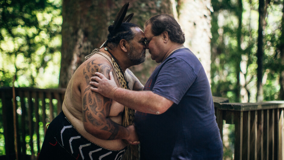 The hōngī - The official Māori greeting of Aotearoa.  The pressing of noses brings two people together through the sharing of one breath.