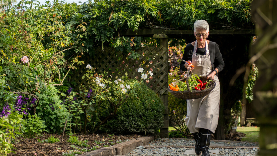 Chef and Owner - Ali in the kitchen garden