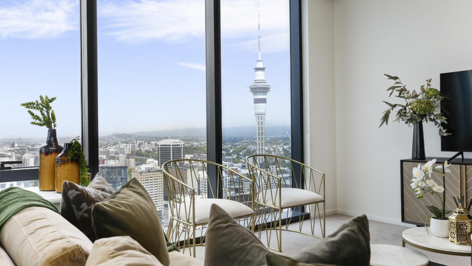 Unbeatable Sky tower views and magical interior details.