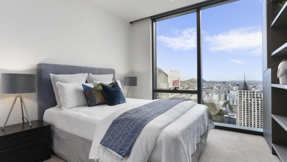 Stunning floor to ceiling windows from the second bedroom boasting uninterrupted views.