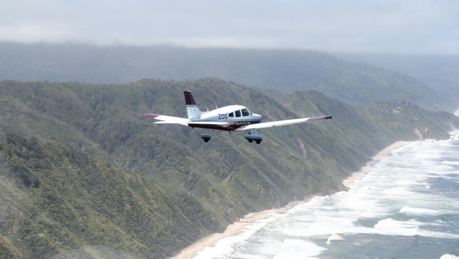 Flying the coastline between Golden Bay - Takaka and Karamea we service both ends of the Heaphy Track.