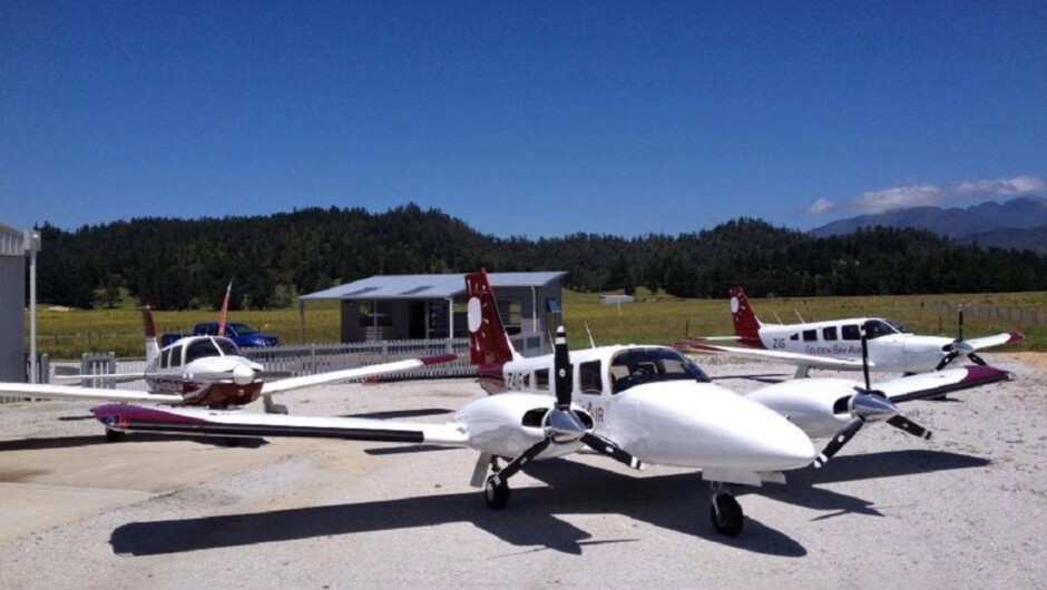Golden Bay Air - aircraft fleet, ready and waiting to take you where you need to go.