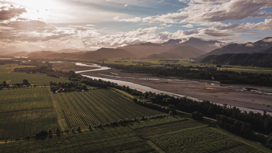 On the stony, sandy banks of the Wairau River