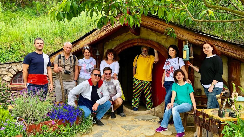 Russian-speaking small tour group in Hobbiton