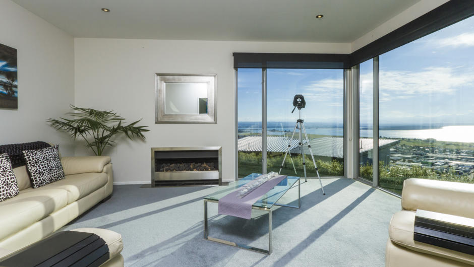 Second Lounge with gas fire and sea views