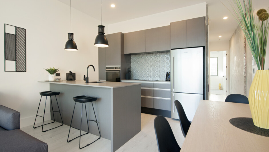 Fully-equipped modern designer kitchen