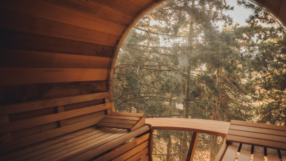 Our sauna in the trees.