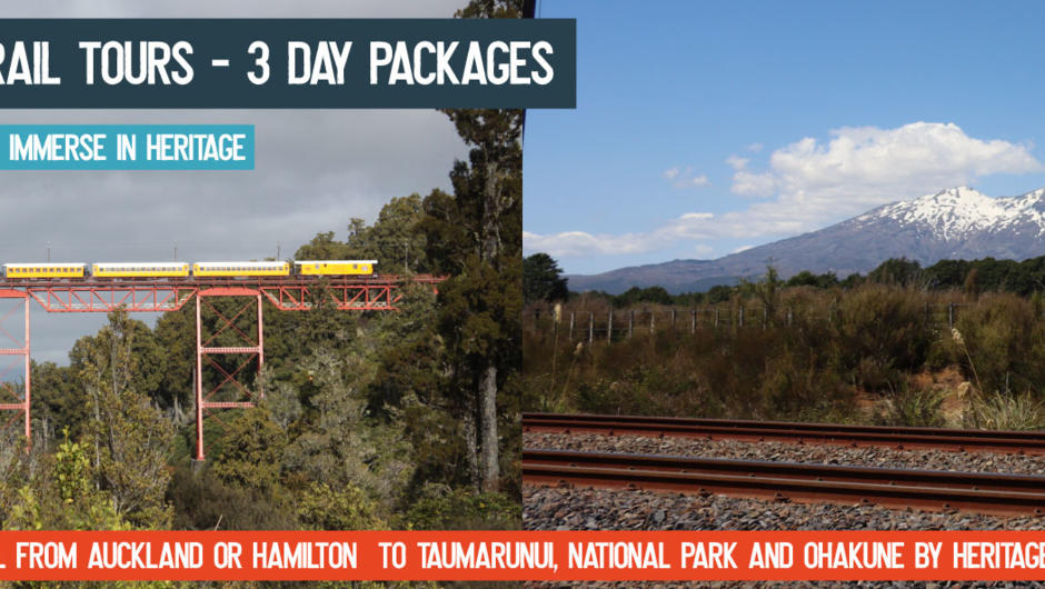 Discover the natural beauty of the North Island Main Trunk railway line onboard your very own exclusive heritage train with our Discover Ruapehu Rail Tours. Your weekend away starts when our friendly staff welcome you onboard our lovingly restored carriag