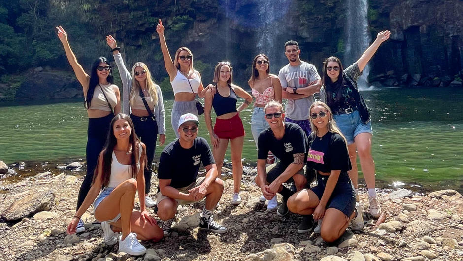 Group photo at Whangarei Falls