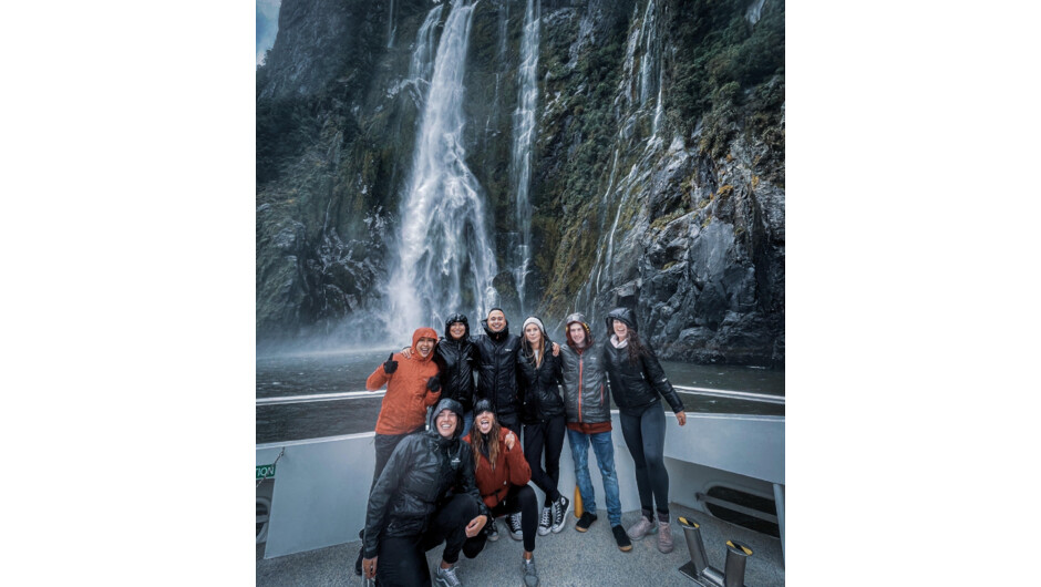 Group photo at our Milford Sound cruise (Included activity)