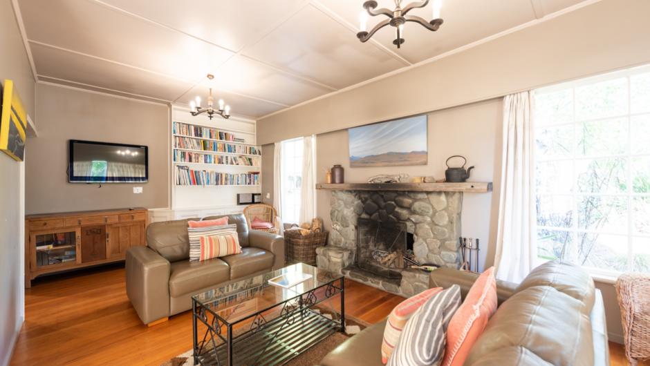 The Homestead includes two large living areas with cosy open fireplaces.