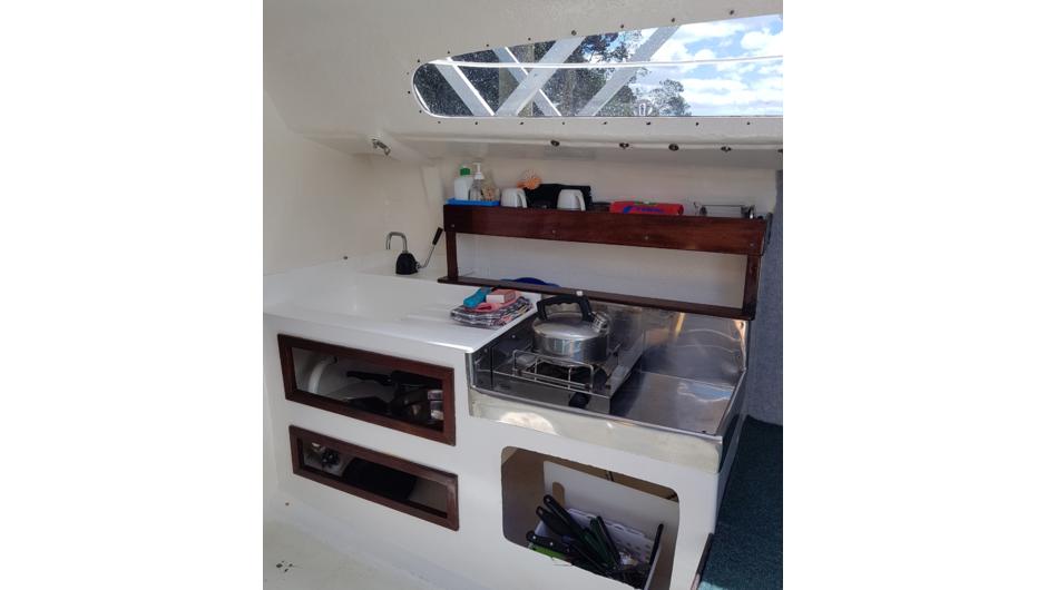 Functional galley so you can eat well whilst away.