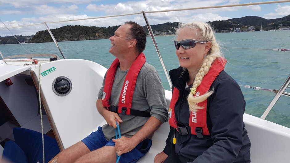 Having fun gaining new skills and enjoying a sailing holiday together.