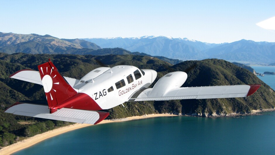 Enjoy a stunning scenic flight with Golden Bay Air.
