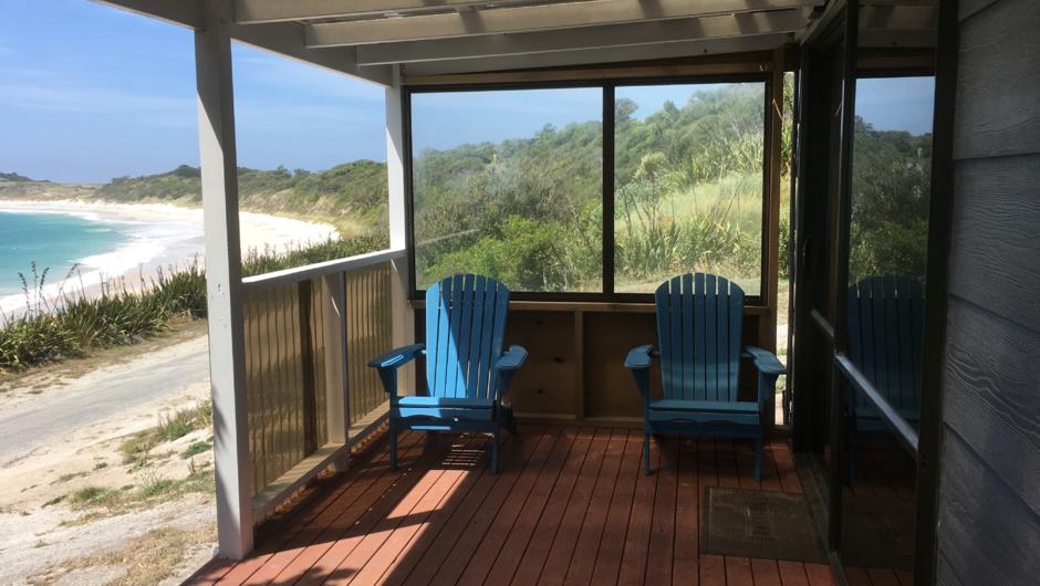Relax on the deck at Skirmish Bay Stay