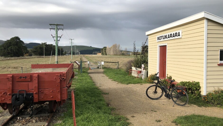 There are preserved railway stations along the trail