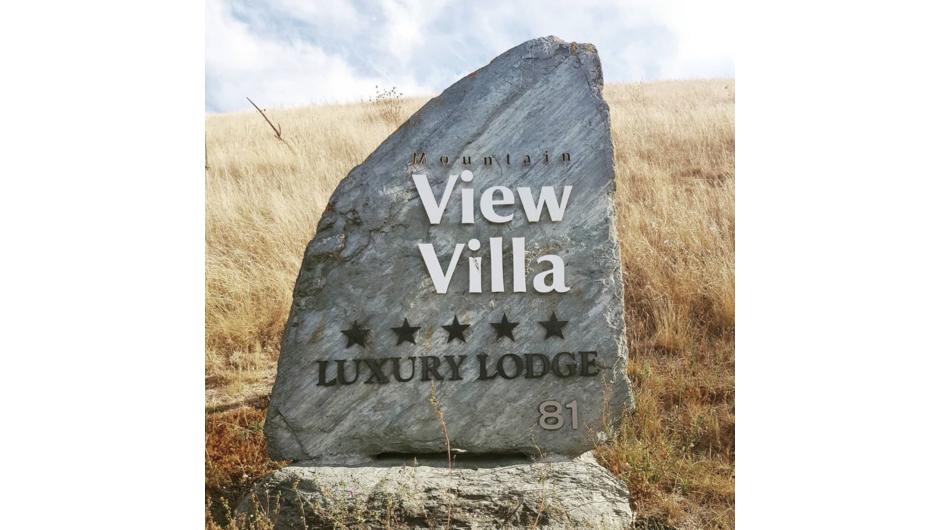This Mountainview Villa Stone signage greets you as you enter our driveway.