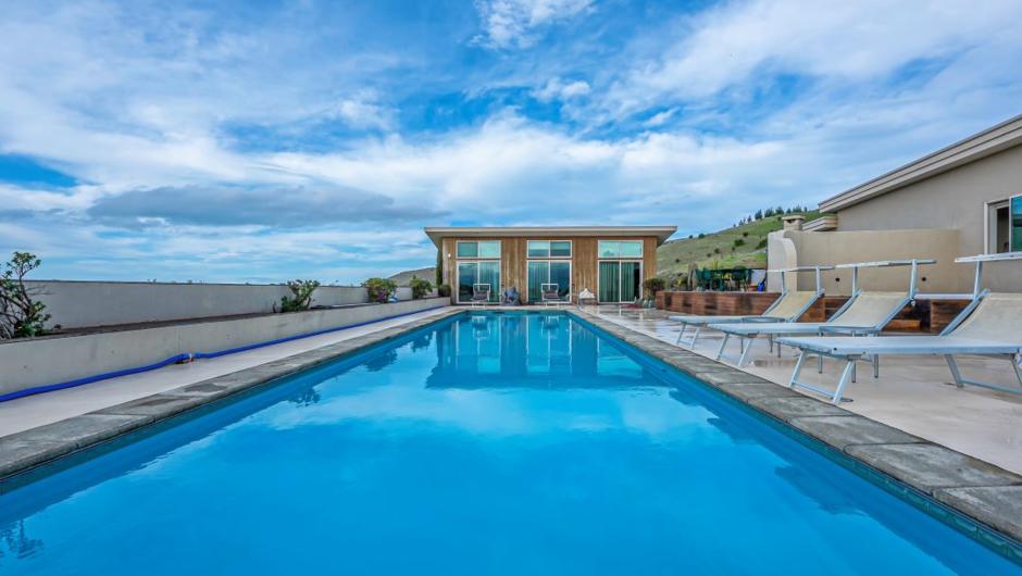 The lap pool is great to exercise on, or simply lounge, relax and enjoy the amazing mountain, vineyard and garden views.